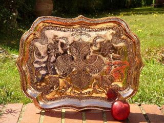 Quality Hand Decorated Copper Serving Tray