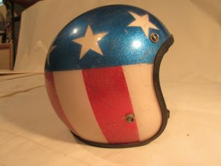 Vintage Easy Rider Stars And Stripes Flag Motorcycle Helmet Size M Peter Fonda