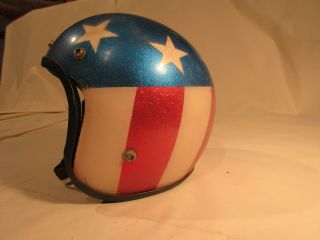 Vintage Easy Rider Stars and Stripes Flag Motorcycle Helmet size M Peter Fonda 3