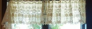 Vintage Heavy Lace Hearts Valance French? Macrame Ring 13.  5 " X 225 "