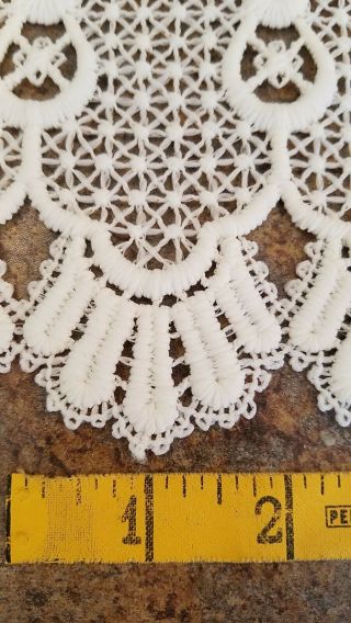 Vintage Heavy Lace Hearts Valance French? Macrame Ring 13.  5 
