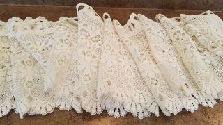 Vintage Heavy Lace Hearts Valance French? Macrame Ring 13.  5 
