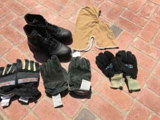 Emt Fire Boots Mens S12,  Flash Hoods,  3 Gloves
