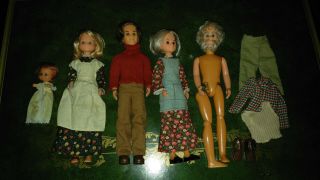 Mattel Sunshine Family Dolls - Mom,  Dad,  Grandma,  Grandpa & Baby
