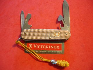 Ntsa Swiss Army Victorinox Multifunction Pocket Knife 84mm Goldtoned Alox Cadet