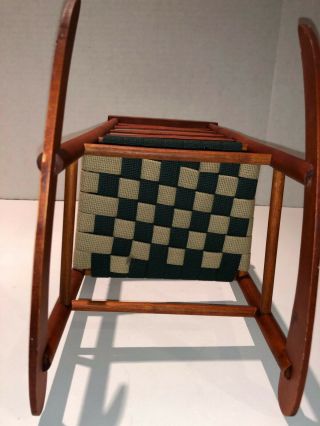 VINTAGE DOLL BEAR ROCKING CHAIR SHAKER STYLE WOVEN SEAT DECORATIVE ITEM 45 OFF 5