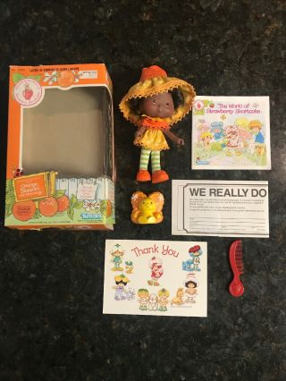 Vintage 1982 Strawberry Shortcake Orange Blossom & Marmalade Doll Box Paperwork
