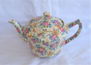 Antique Granville James Kent England “rosalynde” Floral Chintz Teapot