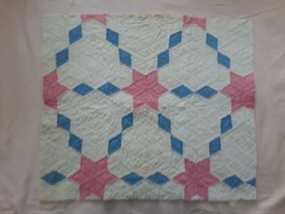Vintage Star Of The East Cutter Quilt Piece - 19.  5 In X 22 In (3051)