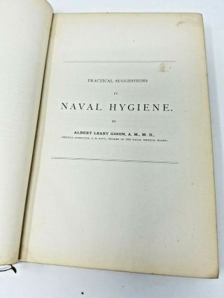1873 RARE Antique Medical Military Book: Practical Suggestions In Naval Hygiene 5