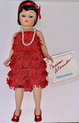 Vintage Madame Alexander 9“ Dark Brown Flapper Doll Portrette Series 3