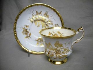 Antique Paragon Bone China Tea Cup & Saucer Gold Gilded Flowers England