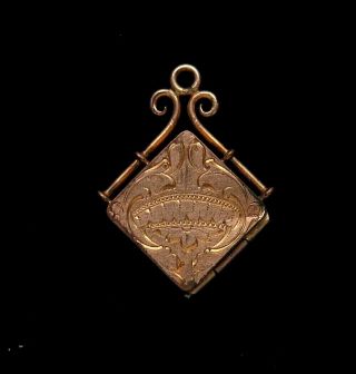 Antique Victorian Gold Filled Etched Photo Locket Pendant