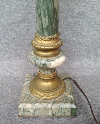 Heavy antique french lamp made of bronze and marble early 1900 ' s Empire style 3
