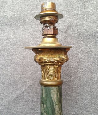 Heavy antique french lamp made of bronze and marble early 1900 ' s Empire style 4