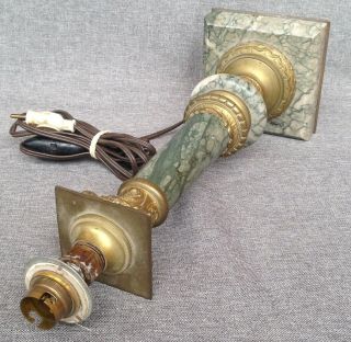 Heavy antique french lamp made of bronze and marble early 1900 ' s Empire style 6