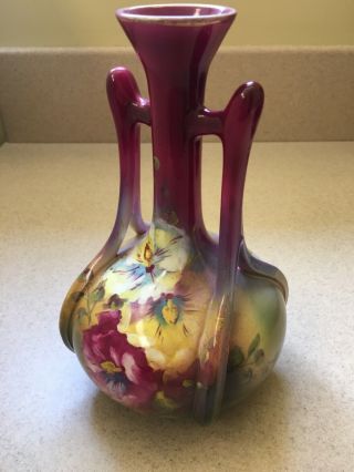 ROYAL BONN 2 Handled Antique Vase.  9“ Great Color. 2