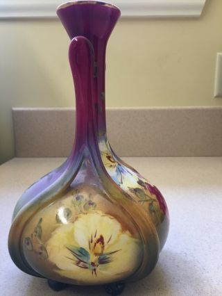 ROYAL BONN 2 Handled Antique Vase.  9“ Great Color. 8