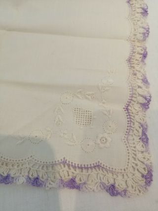 Antique Embroidered Lace Ladies Handkerchief Over 60 years old,  Box 2