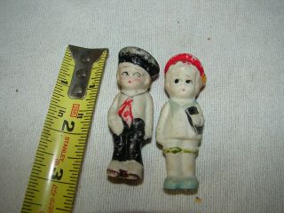 Vintage 2 Bisque Doll Frozen Charlotte Penny Style Japan 2 3/4 Inch Boy Girl