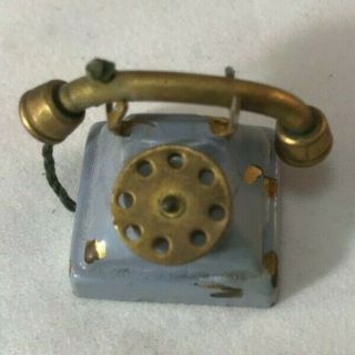Vintage Blue And Gold Dial Telephone