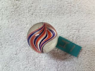 Antique German Ribbon/razor Core Marble,  Almost 1 1/4 "