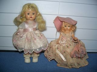 Vintage Walking Muffie Doll 7 1/2 " & Hollywood Blonde Doll 5 1/2 "