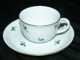 Antique Vintage Augarten Wien Porcelain Demitasse Cup And Saucer Set