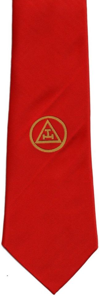 Masonic Royal Arch Triple Tau Tie Red Woven (mt - 002 Jqd)