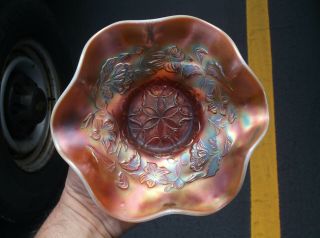 Antique Dugan Carnival Glass 6 Six Petals Peach Opal Bowl 3