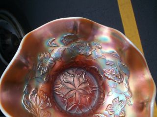 Antique Dugan Carnival Glass 6 Six Petals Peach Opal Bowl 4