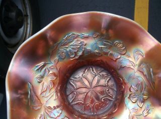 Antique Dugan Carnival Glass 6 Six Petals Peach Opal Bowl 5