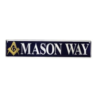 Mason Way Tin Street Sign Masonic Gift Freemason Garage Shop Bar Pub Wall Decor