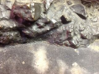 Vint Lost Wax Bronze Scalp Sculpture Marble Base Statue signe Frederic Remington 6