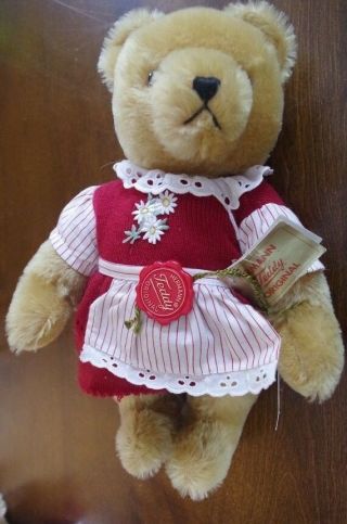 1950s Hermann Mohair Teddy Dressed Girl Bear With Tags