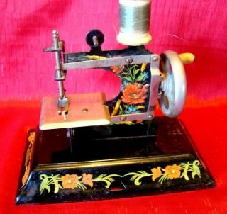 Vintage Toy Sewing Machine - Casige - Made In Germany British Zone - Floral