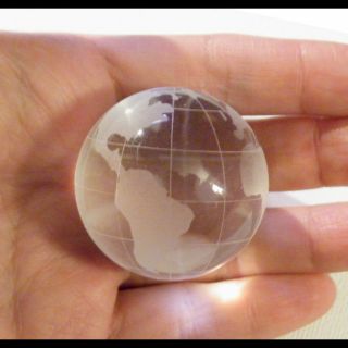 Antique Vintage Crystal Ball Globe World Earth Gift Steampunk Collectible Pool