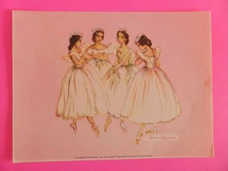 Vintage Brownie Downing Ballerina Paper Print,  " In The Wings " Art Print