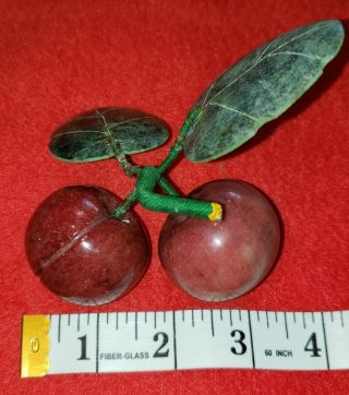 Vintage Alabaster Fruit Cherries With Jade Leaves - Color