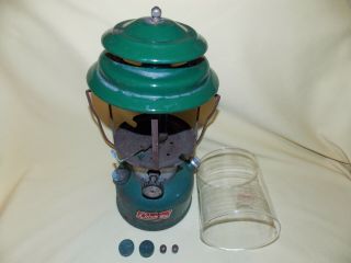 Vintage Coleman Camping Lantern 220f Red Label Globe 2 Tank Caps 2 Top Nut Parts