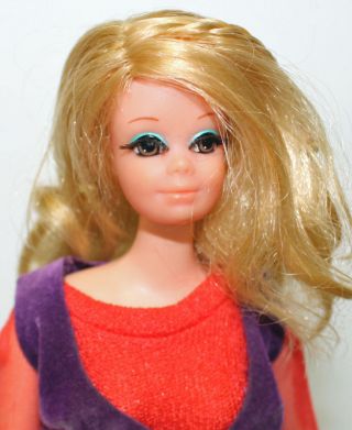 Vintage Live Action Pj Barbie Doll All Makeup,  Long Thick Lashes.