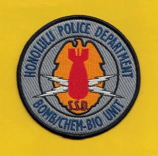 A34 1 Honolulu Police Ssd Bomb/chem - Bio Unit Hazmat Eod Cbrne Wmd Patch
