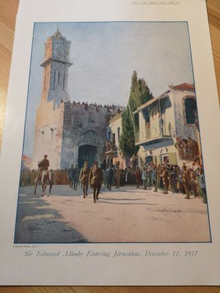 Wwi Antique Print Sir Edmund Allenby Entering Jerusalem,  December 11,  1917