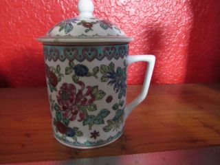Vintage Chinese Porcelain Flower Mug