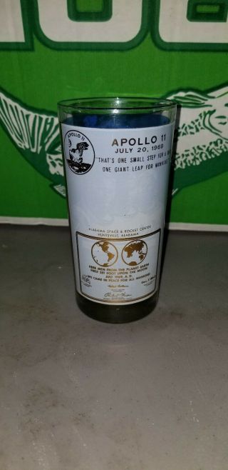 Apollo 11 Moon Landing Souvenir Glass 1969 From The Neil Armstrong Space Museum