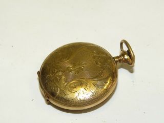 Antique Gotham Gold Plated Ladies Hunter Pocket Watch Not
