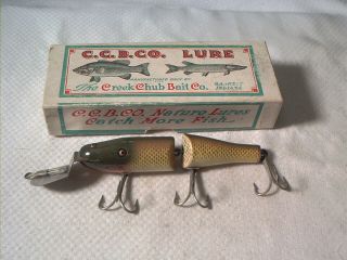 Vintage Wood Fishing Lure Creek Chub Jointed Pikie Dd Golden Shiner W/ Box Ge