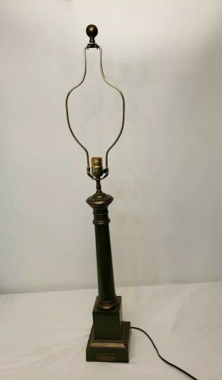 Vintage French Moderator Lampe A Moderateur Chapman Lamp Green Brass Column