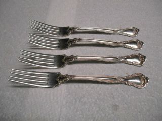 Lovely Set Of 4 Gorham Chantilly Sterling Silver 7.  5 " Forks No Mono