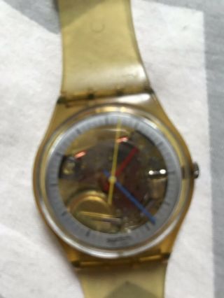 Vintage 80s Swatch Watch 4472 - P Needs Battery All The Workings Show. 2